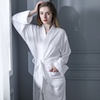 Luxury Hotel Style White Cotton Terry Cloth Bathrobe Wholesale