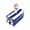 Hotel Oversized White And Blue Striped Pool Beach Towel for Sale