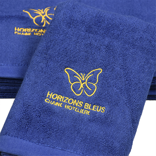 Easton Hotel Style Blue Towel Embroidered 550gsm Thick for Hotel