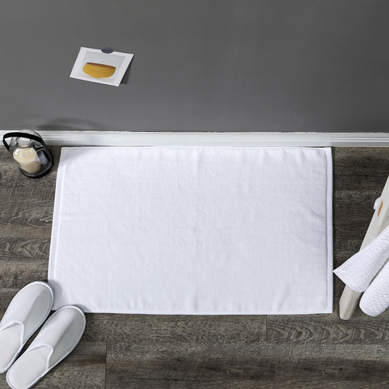 Hotel Floor White Cotton Washable Non Slip Bath Mats Wholesale