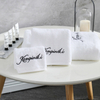 Luxury Hotel Style Embroidery Logo White Bath Towels Set Wholesale