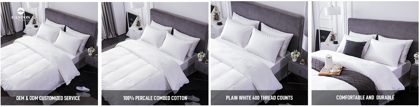 Elegant 400T 100% Cotton 4-Piece Stripe Bedding