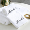 Luxury Hotel Style Embroidery Logo White Bath Towels Set Wholesale