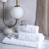 Cheap Price Hotel Luxury White Jacquard Exact Size Bath Towel Set