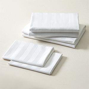 King Size Bedding Cotton 3cm Strip Bed Sheet Fitted Sheet Set