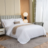 White Hotel Bedding Set Satin Strip Bed Sheet Set 