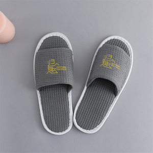 Hotel Slippers Cotton Waffle Embroidered for Travel 