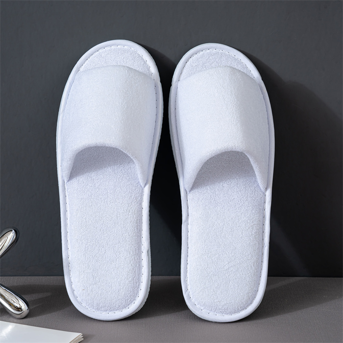 Custom Hotel Slippers Disposable Spa Open Toe Velvet Fabric