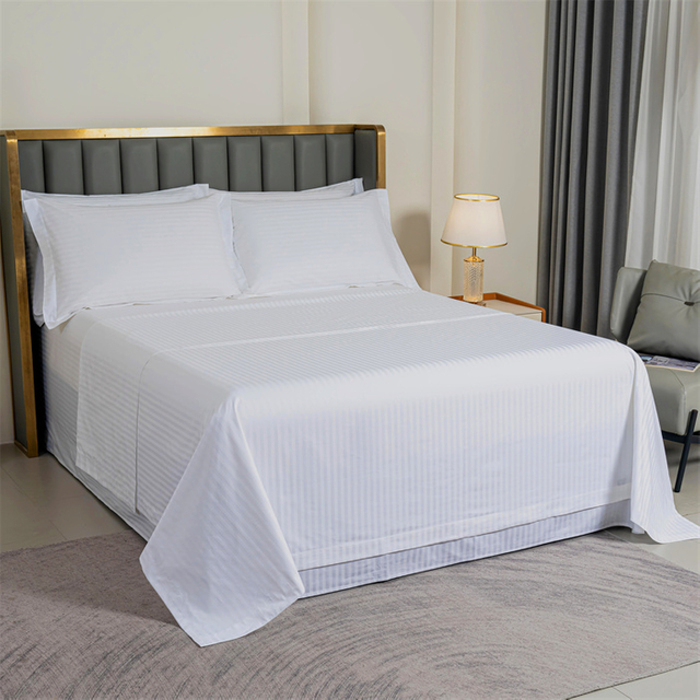 Hotel Bedding Satin 1cm Strip Bedding Set 300Thread Count 