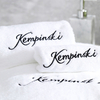 Luxury Hotel Style Embroidery Logo White Bath Towels Set Wholesale