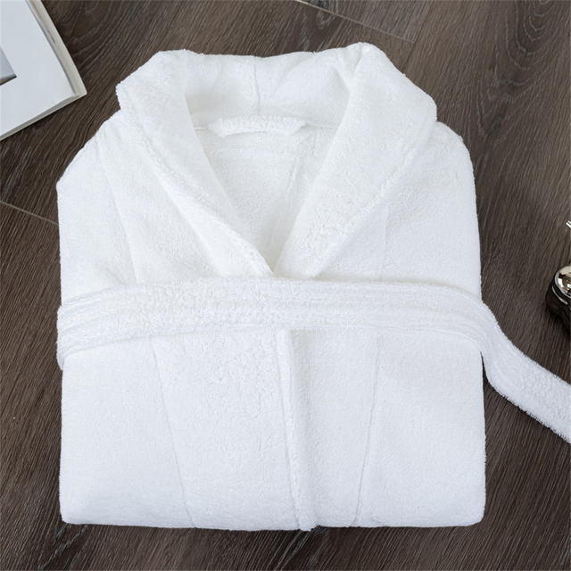 Luxury White Hotel Bathrobes Cotton Towelling embroidered