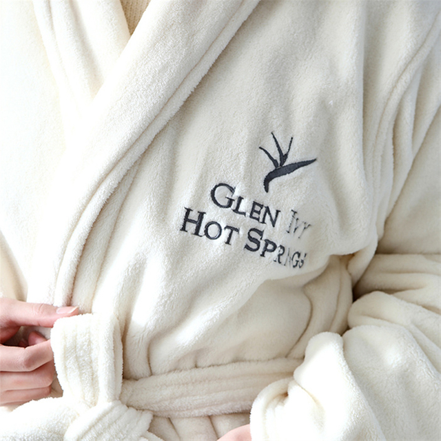 Custom 100% Cotton Long Bathrobes Women 5 Star Hotel Spa