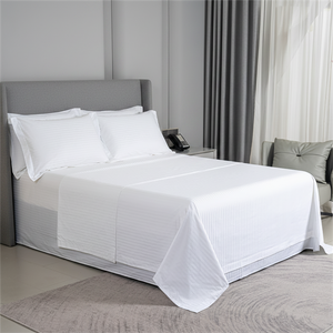 High Quality Cotton 1cm Stripe Hotel Bed Linen Bed Sheet